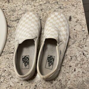 White Checkered Vans